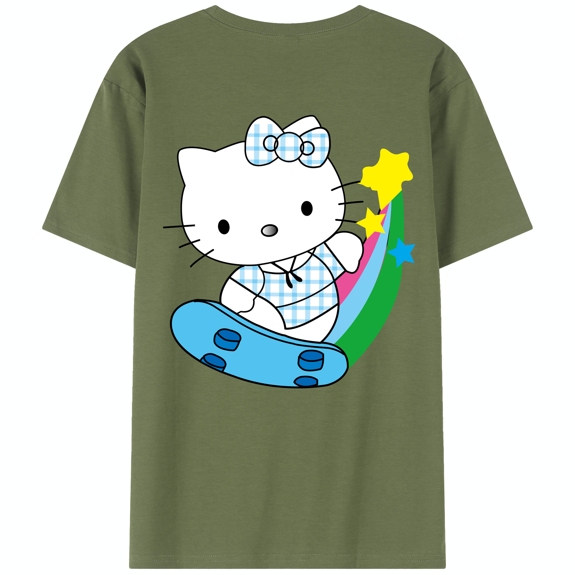 （画像用） Hello Kitty ハローキティ 綿100％半袖Tシャツ（背面プリント）